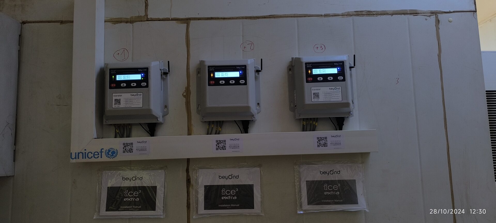 Chaîne du froid : capteurs ICE3 installés sur des chambres froides